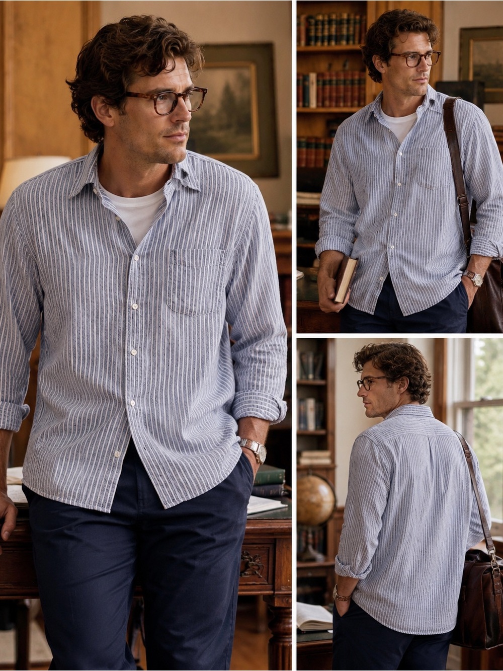 Vtg Y2K Chaps Ralph Lauren Coastal Striped Button-Down Shirt – Men’s 2X Cotton